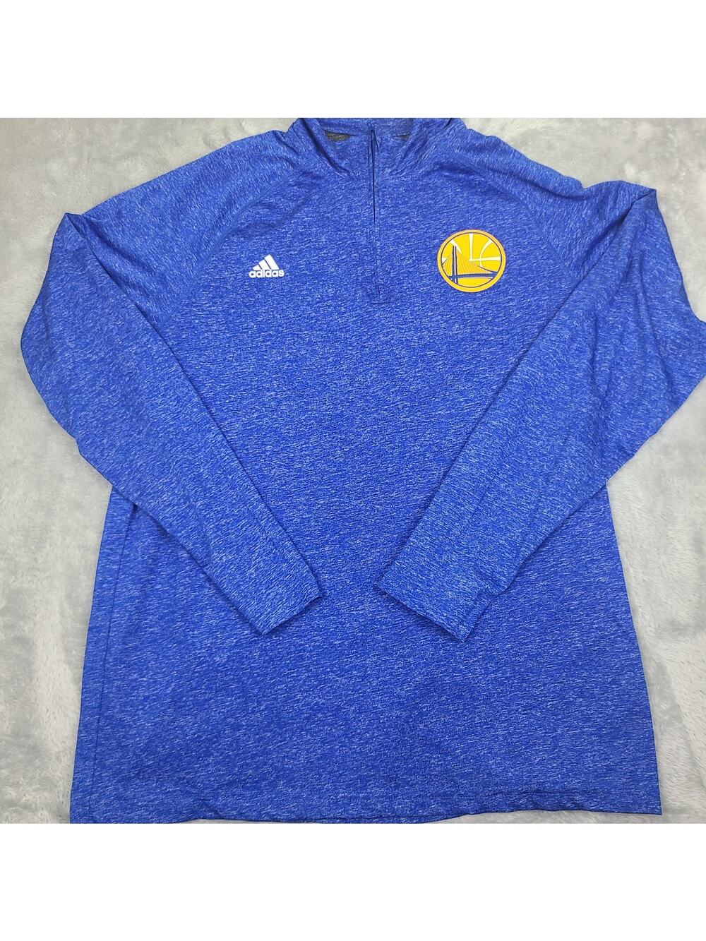 Golden State Warriors Half Zip Pullover Men Large blue Adidas Climalite‎